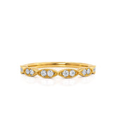 0.16 CT Round Shaped Moissanite Milgrain Style Wedding Band 1
